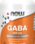NOW Gaba 500mg with Vitamin B-6 200 vcap