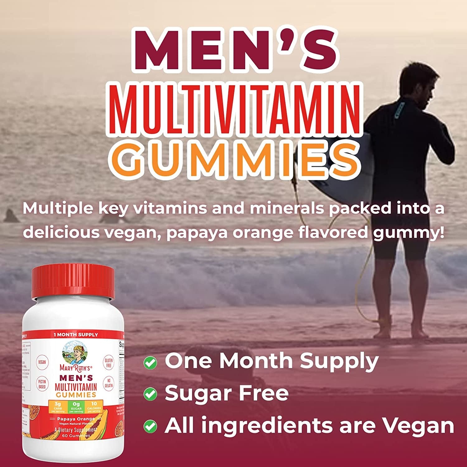 Mary Ruths Mens Multivitamin 60 gummies