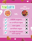 Yum Earth Organic Gummy Hearts- 15 Snack Packs