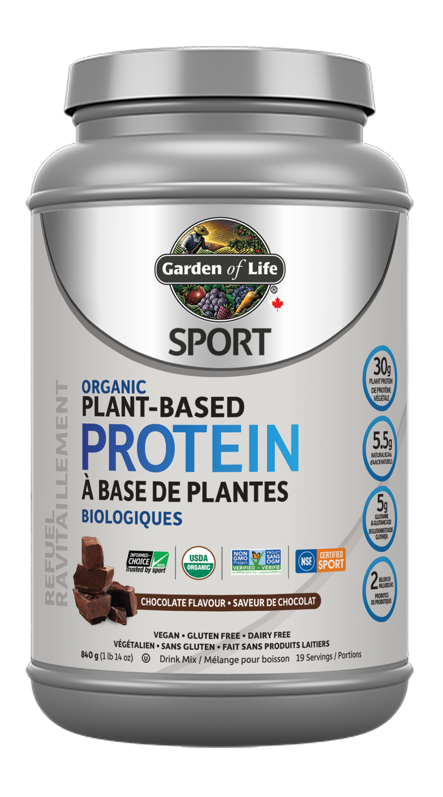 Garden of Life Sport Organic Plant Based Protein Chocolate 840g