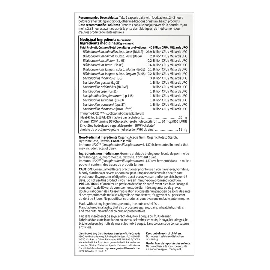 Garden of Life Dr. Formulated Probiotics Digestive & Immune Care 40B - 30 caps