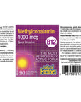 Natural Factors B12 Methylcobalamin 1000mcg 90 tabs
