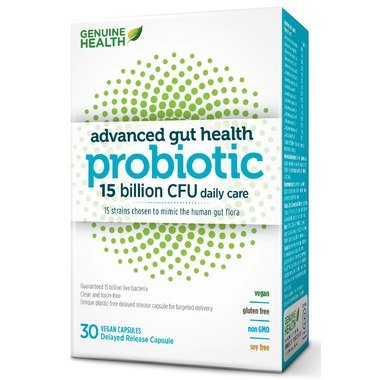 Genuine Health Advanced Gut Probiotic 15 billion 30 caps