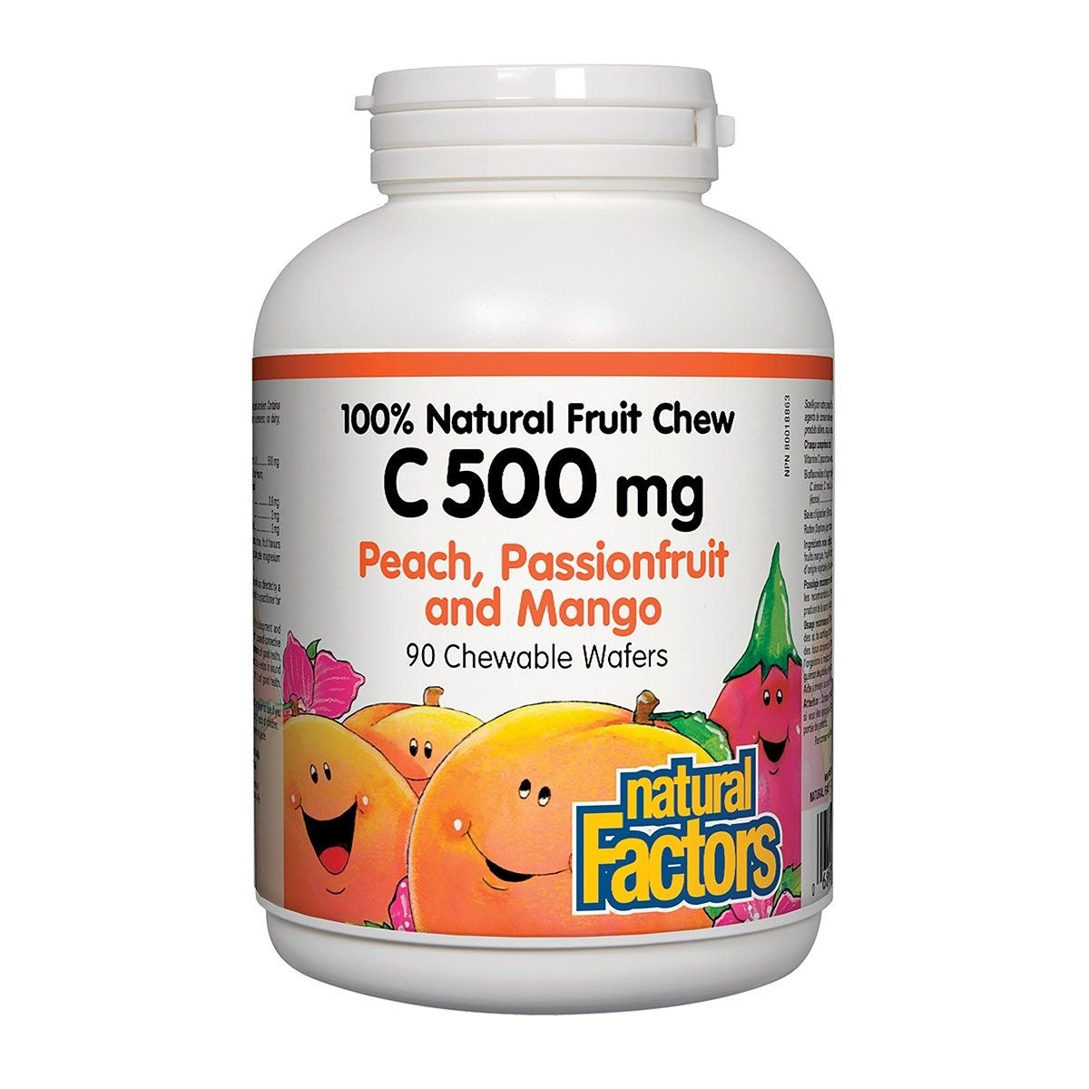 Natural Factors Vitamin C 500mg - Peach Passionfruit Mango 90 Chewables