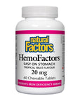 Natural Factors Hemo Factors Chewable Iron 20mg 60 tabs
