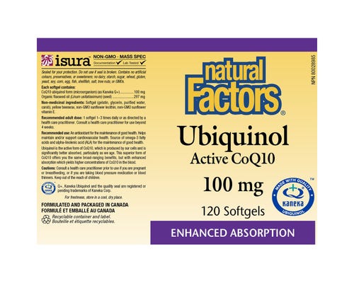 Natural Factors Ubiquinol 100mg 120 softgels