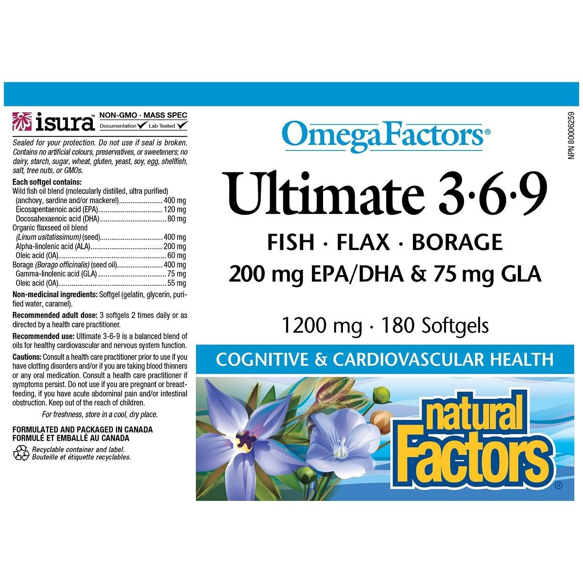 Natural Factors Ultimate 3-6-9 180 softgels