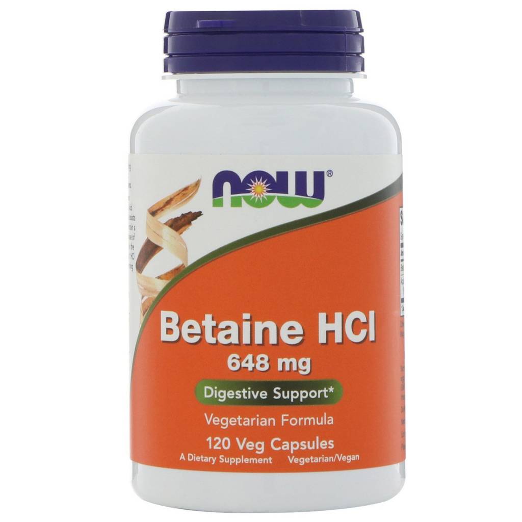 NOW Betaine HCL 120vcaps