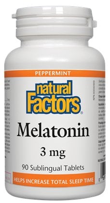 Natural Factors Melatonin 3mg Peppermint 90 Sublingual Tabs