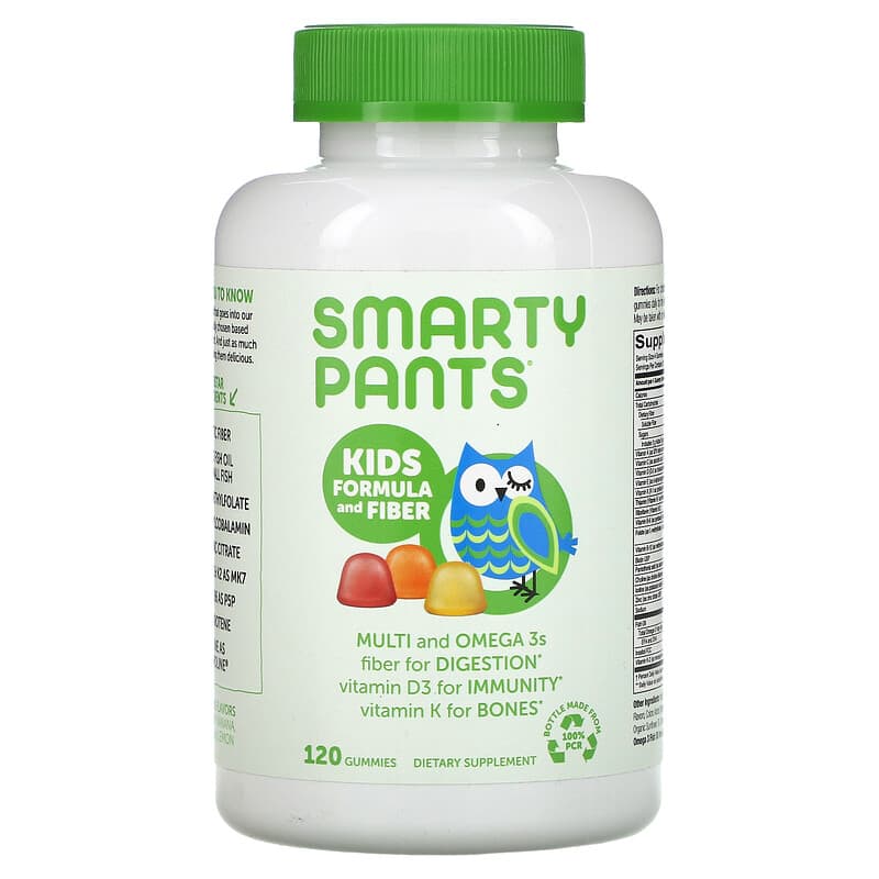 Smarty Pants Kids Formula Multivitamin + Omega-3 + Fiber 120 Gummies