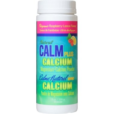 Natural Calm Magnesium with Calcium Powder- Raspberry Lemon 8oz