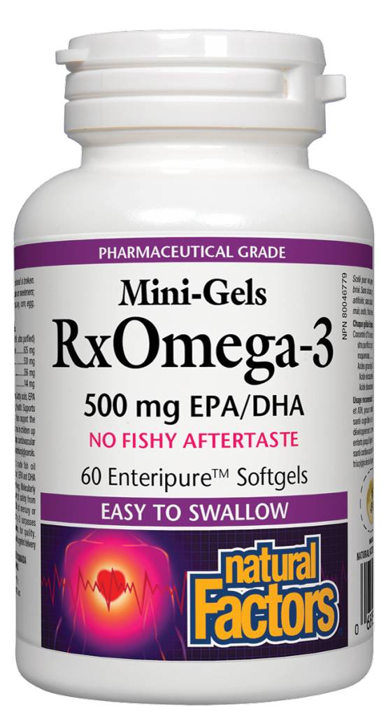 Natural Factors Rx Omega-3  500mg EPA/DHA 60 Mini Gels