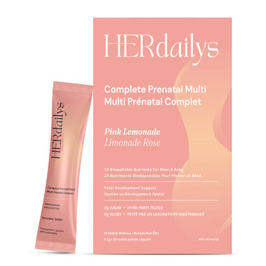 HERdailys Complete Prenatal Multi- Pink Lemonade 30 Sachets