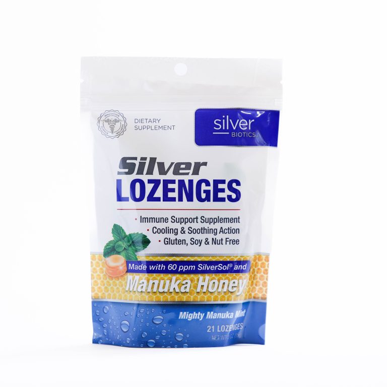 Silver Biotics - Silver Lozenges - Might Manuka Honey Mint - 21 Lozenges