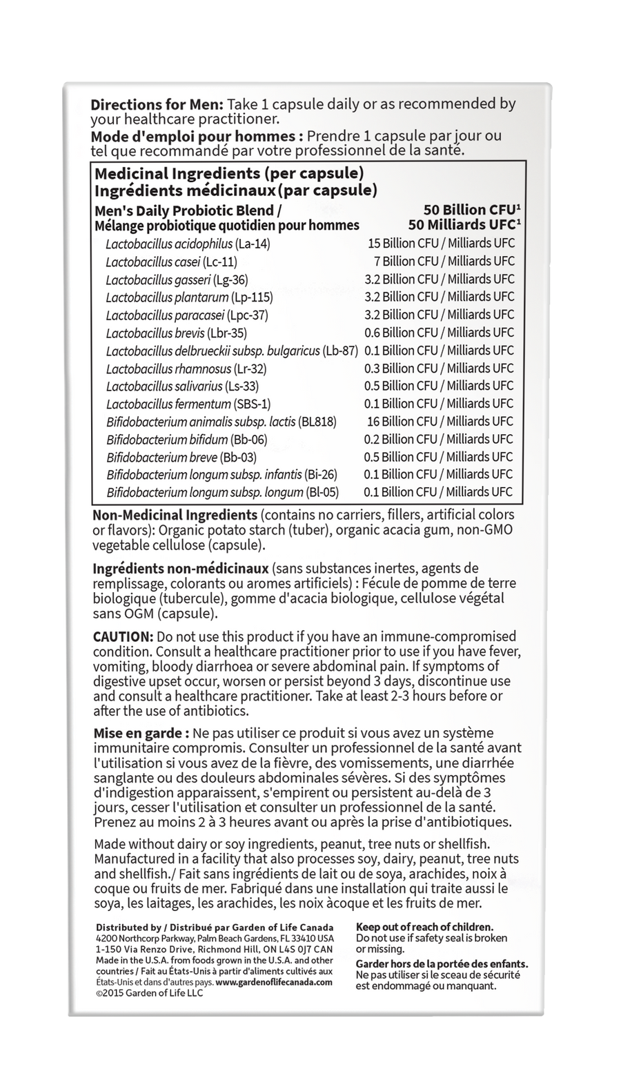 Garden of Life - Dr. Formulated Once Daily Men's Probiotics - 30vcaps