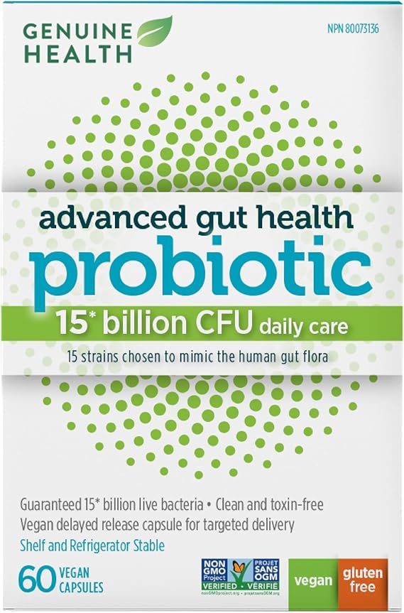 Genuine Health Advanced Gut Health Probiotic 15B 60 cap