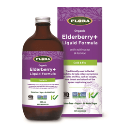 Flora Organic Elderberry+ Liquid Formula 500ml