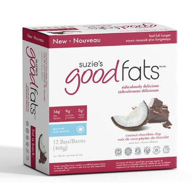 Good Fats Bar- Coconut Chocolate Chip box of 12