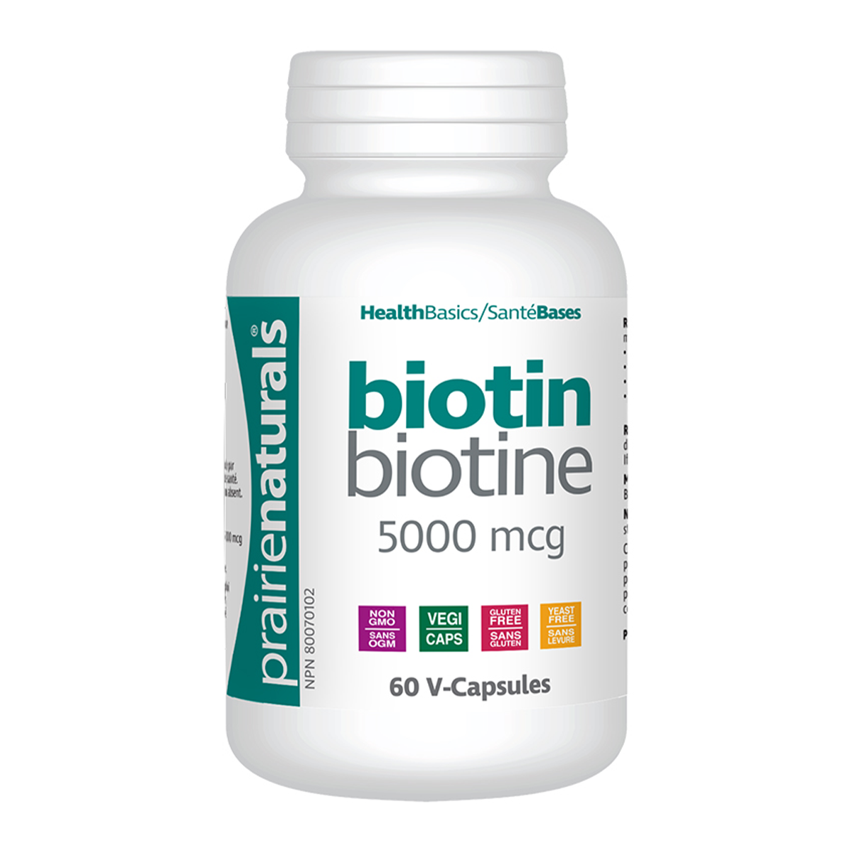 Prairie Naturals Biotin 5000 mcg 60 vcap