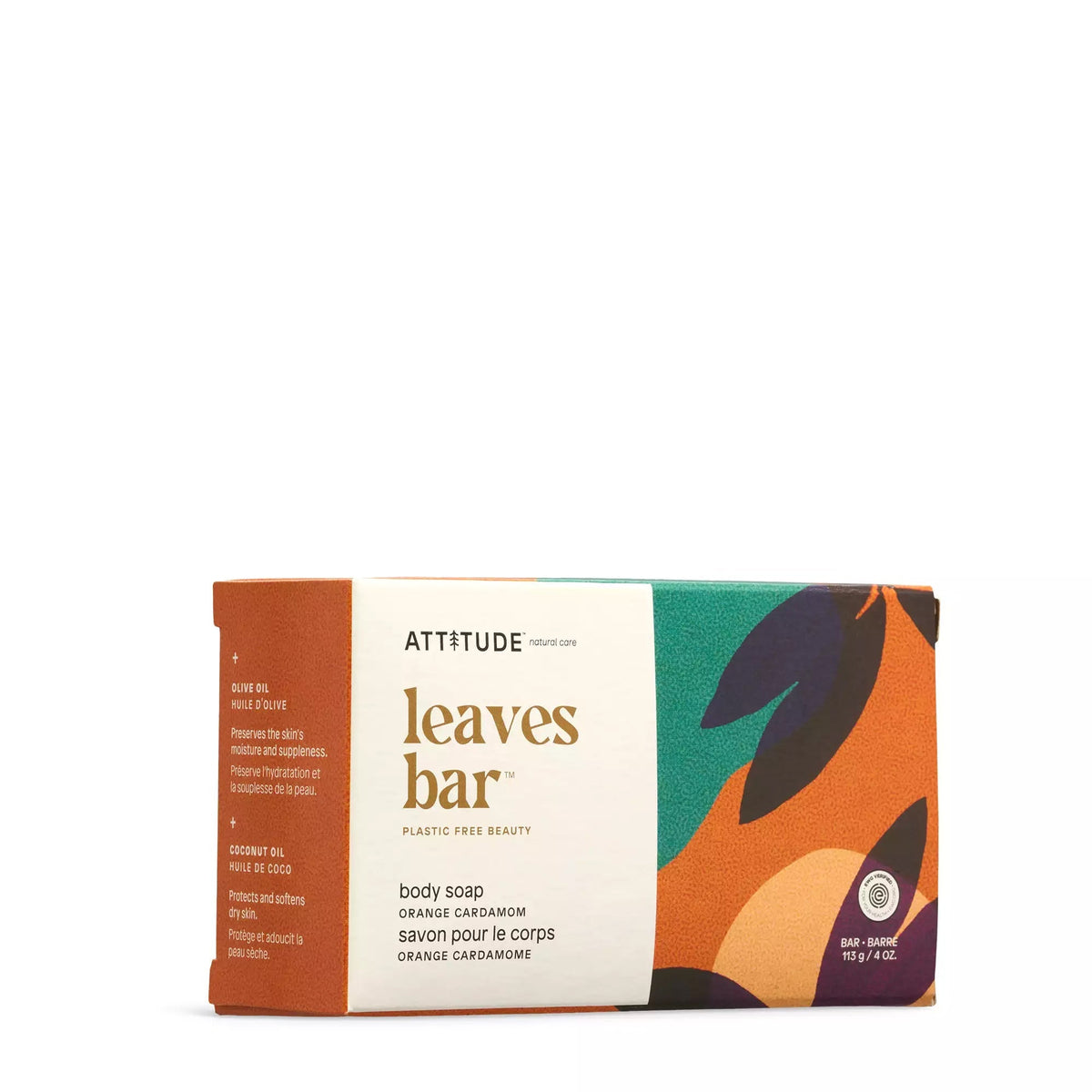 Attitude Leaves Body Soap Bar - Orange Cardamom - 113g
