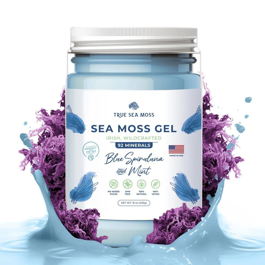 True Sea Moss - Sea Moss Gel - Blue Spirulina + Mint - 453g