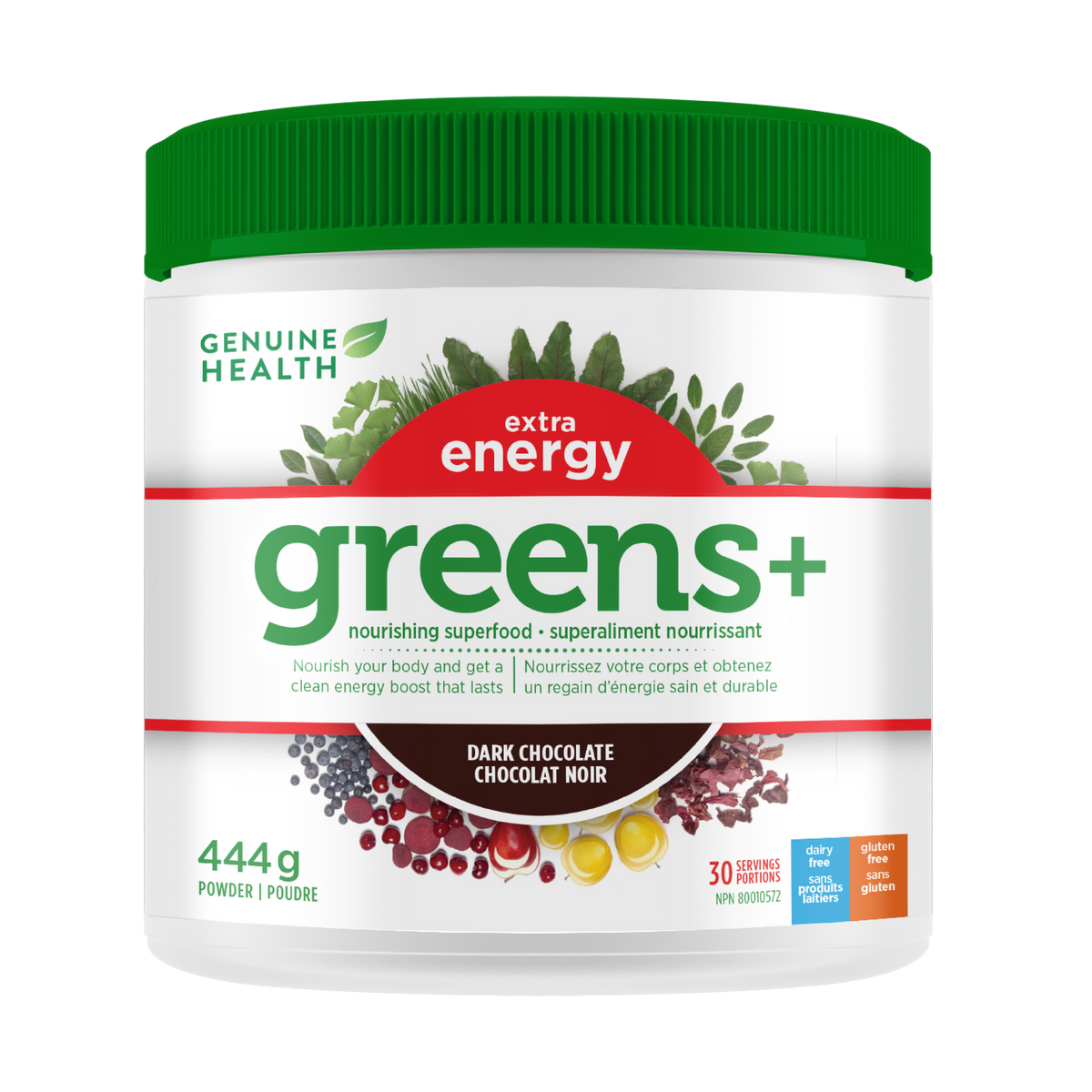 Genuine Health Greens+ Extra Energy - Dark Chocolate 199g