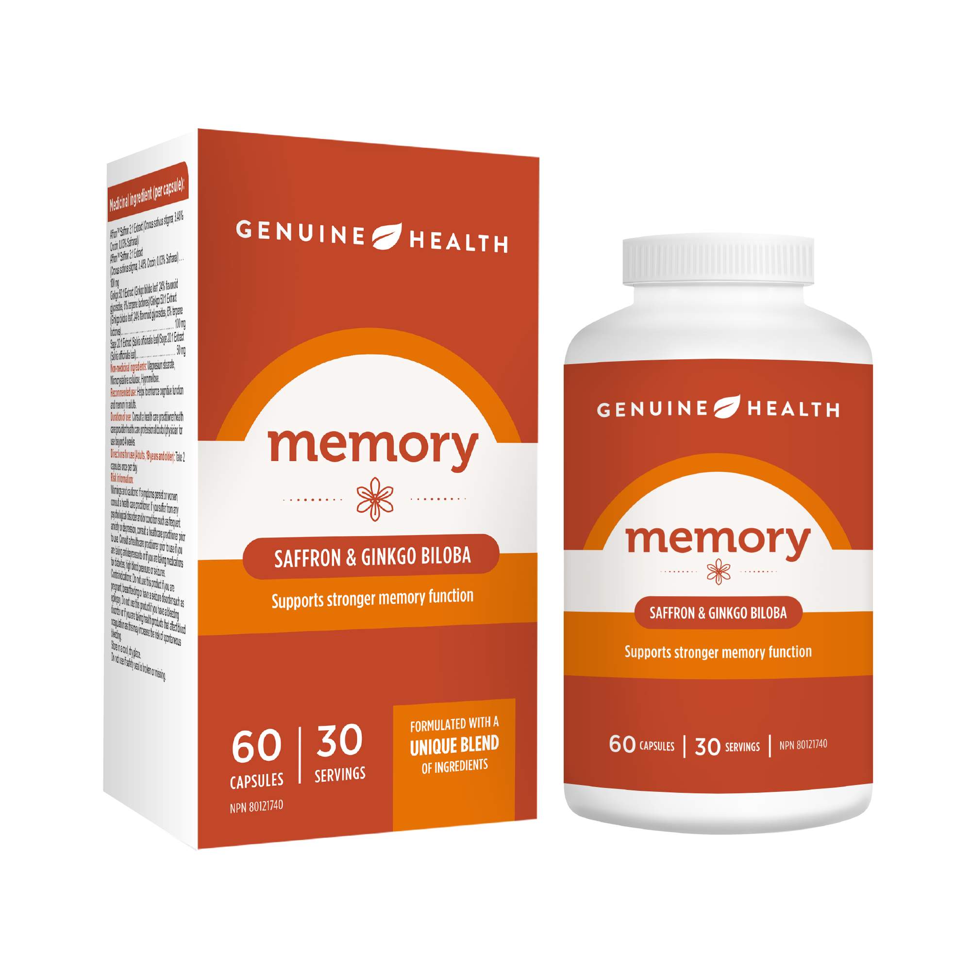 Genuine Health Memory Saffron and Ginkgo Biloba 60 caps