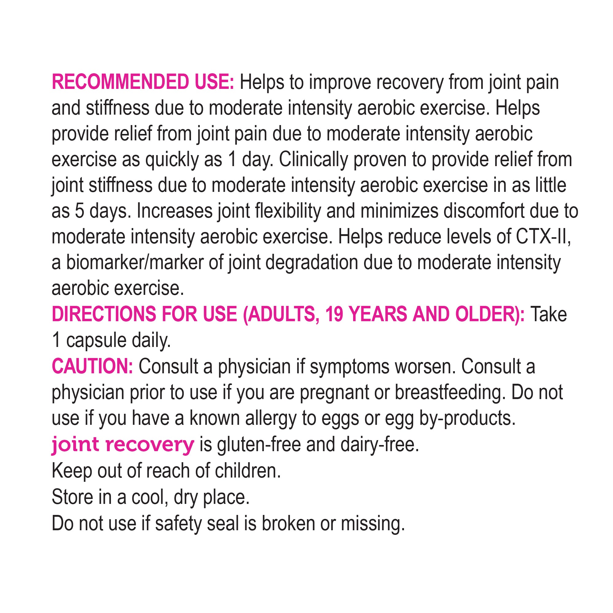 Genuine Health Fast Joint Recovery with NEM 60 capsules