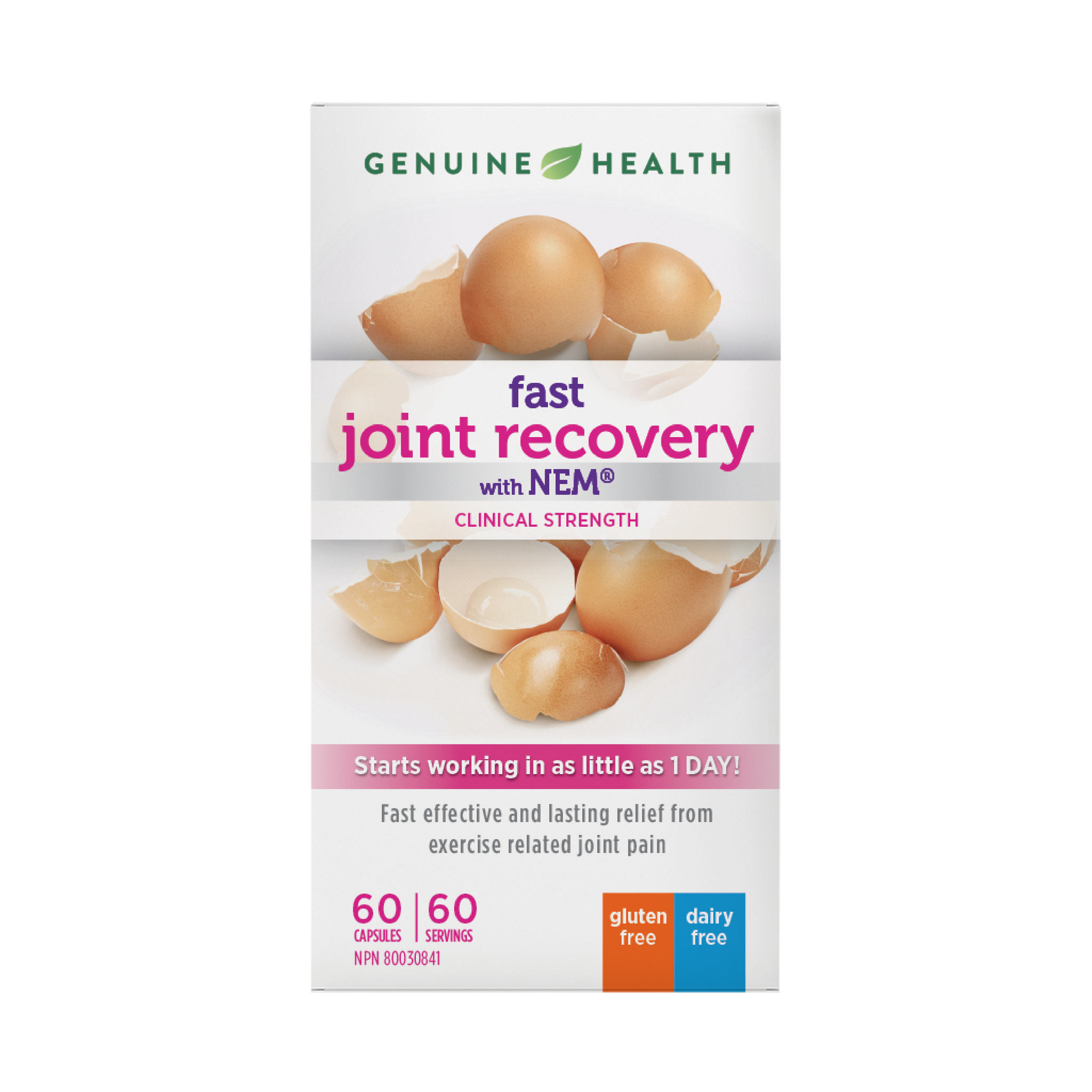 Genuine Health Fast Joint Recovery with NEM 60 capsules