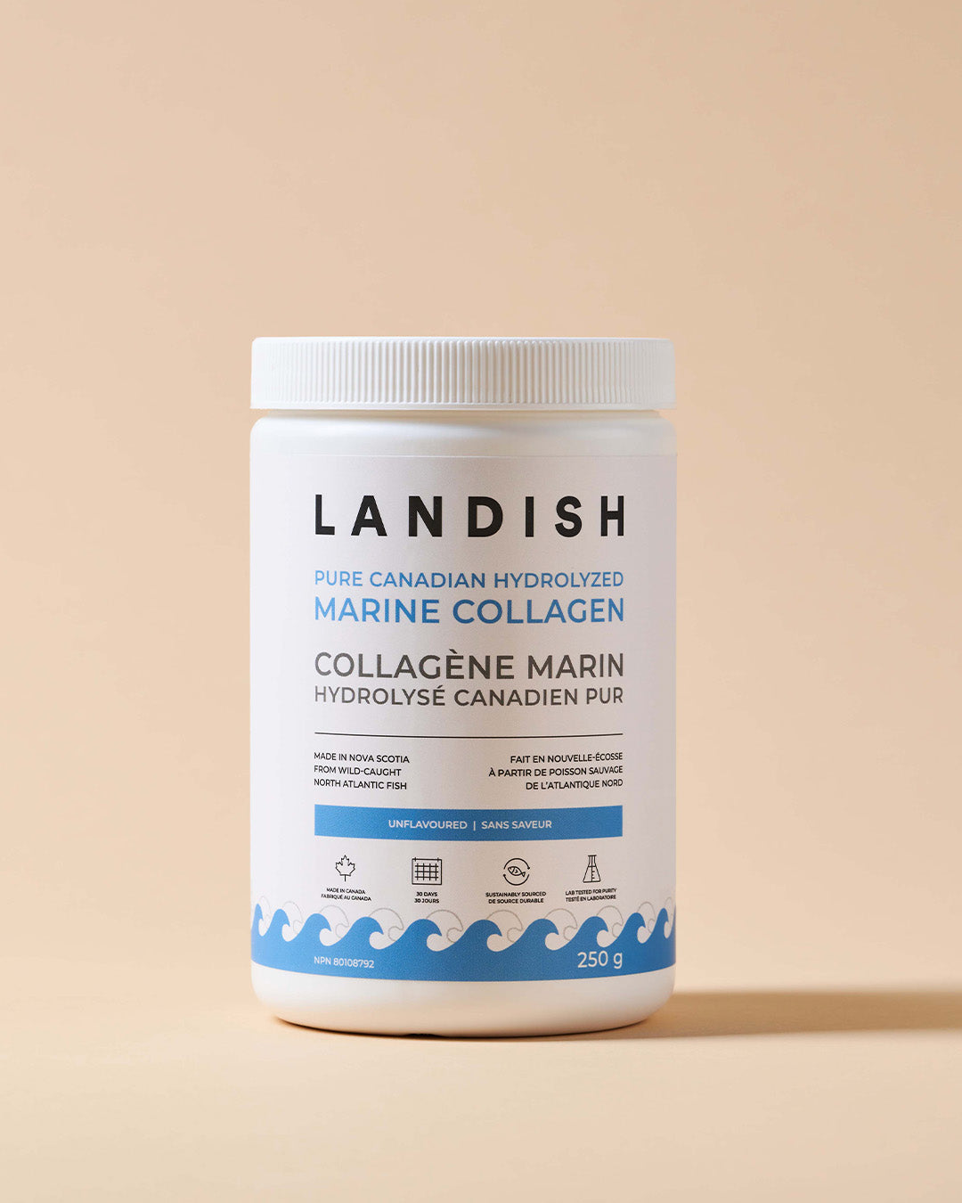 Landish Pure Canadian Marine Collagen 250 g Unflavoured Powder