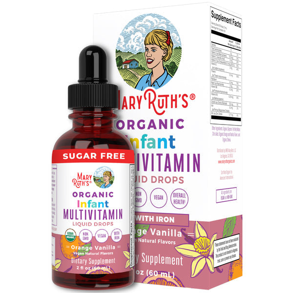 Mary Ruth's Organic Infant Multivitamin with Iron Liquid Drops Orange Vanilla 60ml