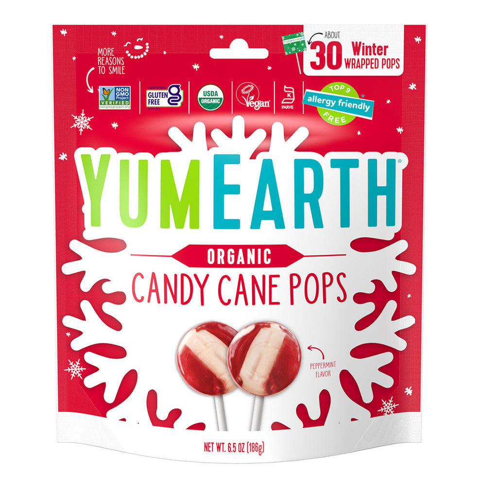 Yum Earth Organics Candy Cane Pops