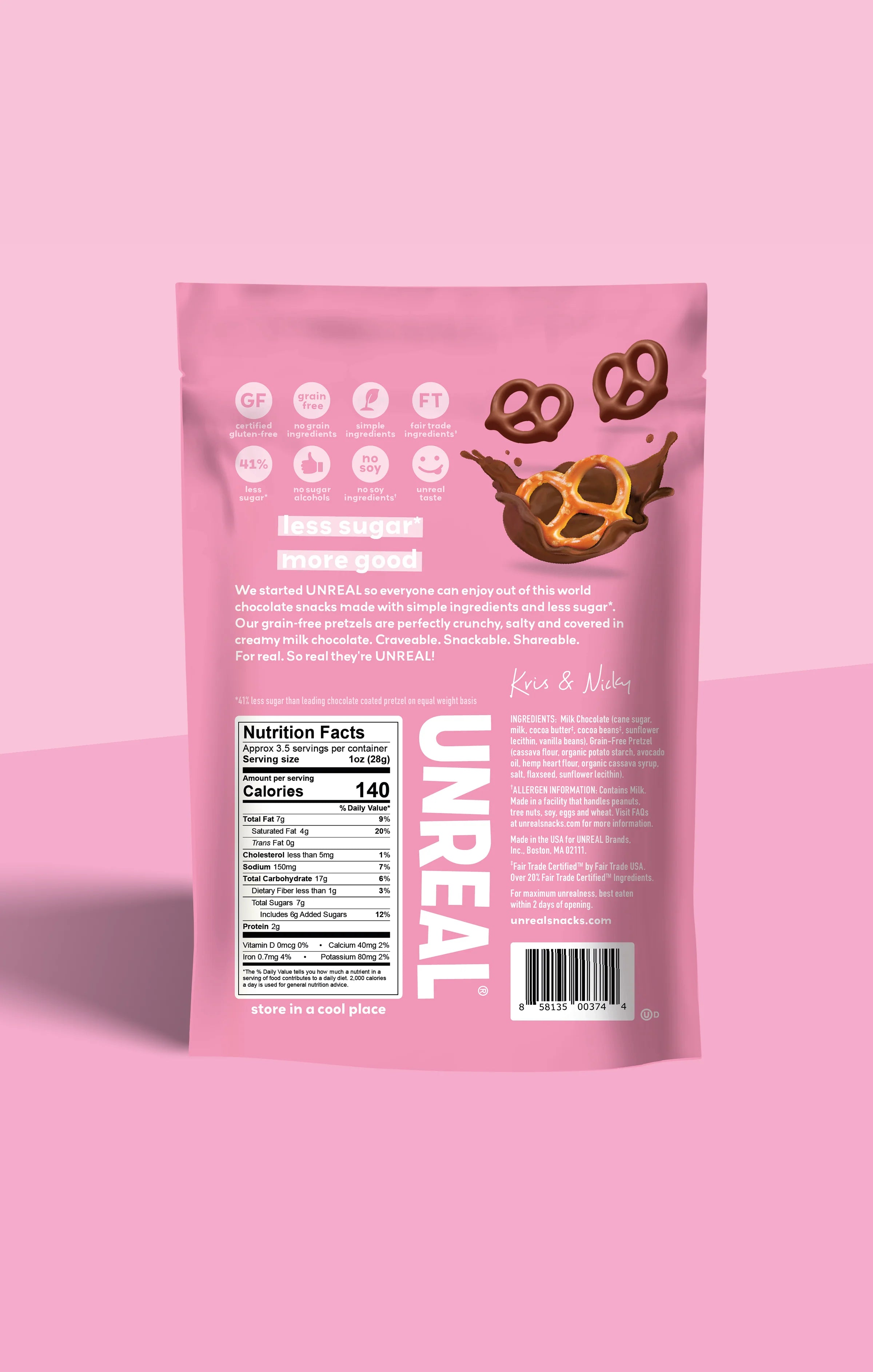 Unreal - Milk Chocolate Covered Pretzels 100g