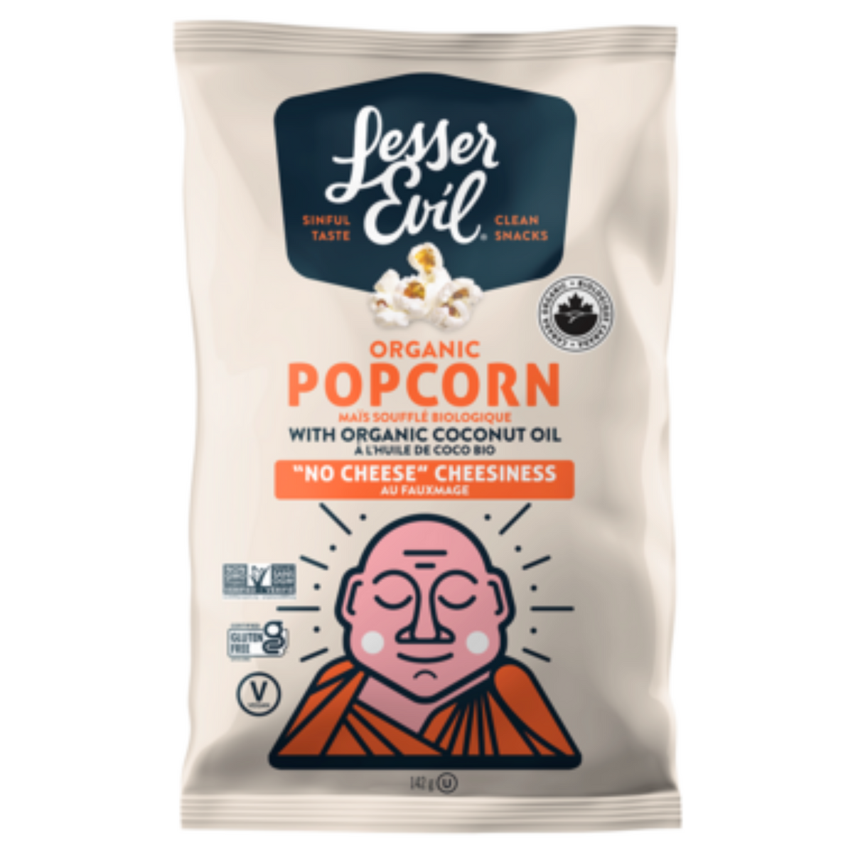 Lesser Evil Popcorn "No Cheese" Cheesiness with Coconut Oil 142g