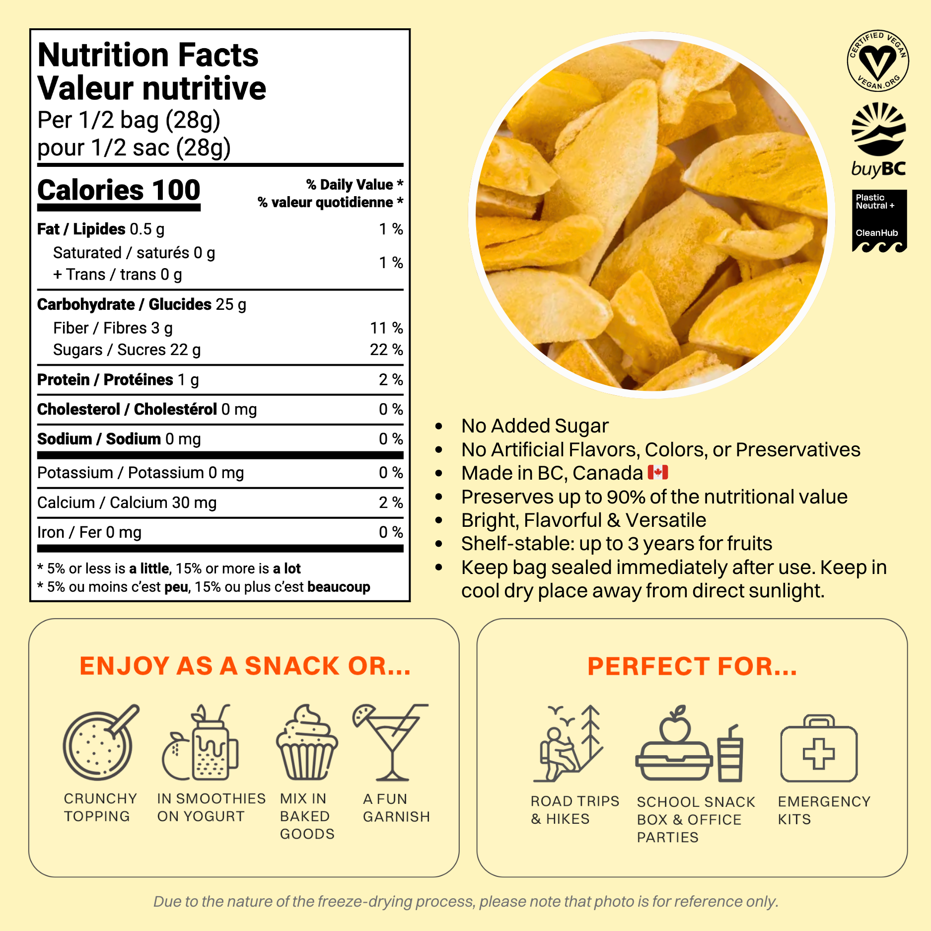 OHME! Freeze Dried Sliced Mangoes 56g