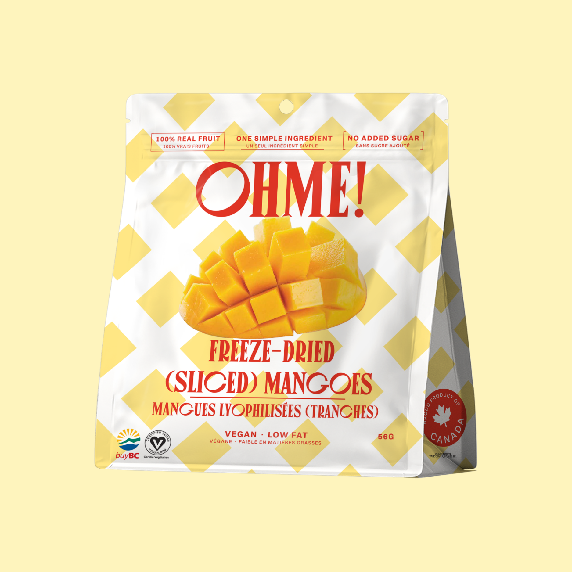 OHME! Freeze Dried Sliced Mangoes 56g