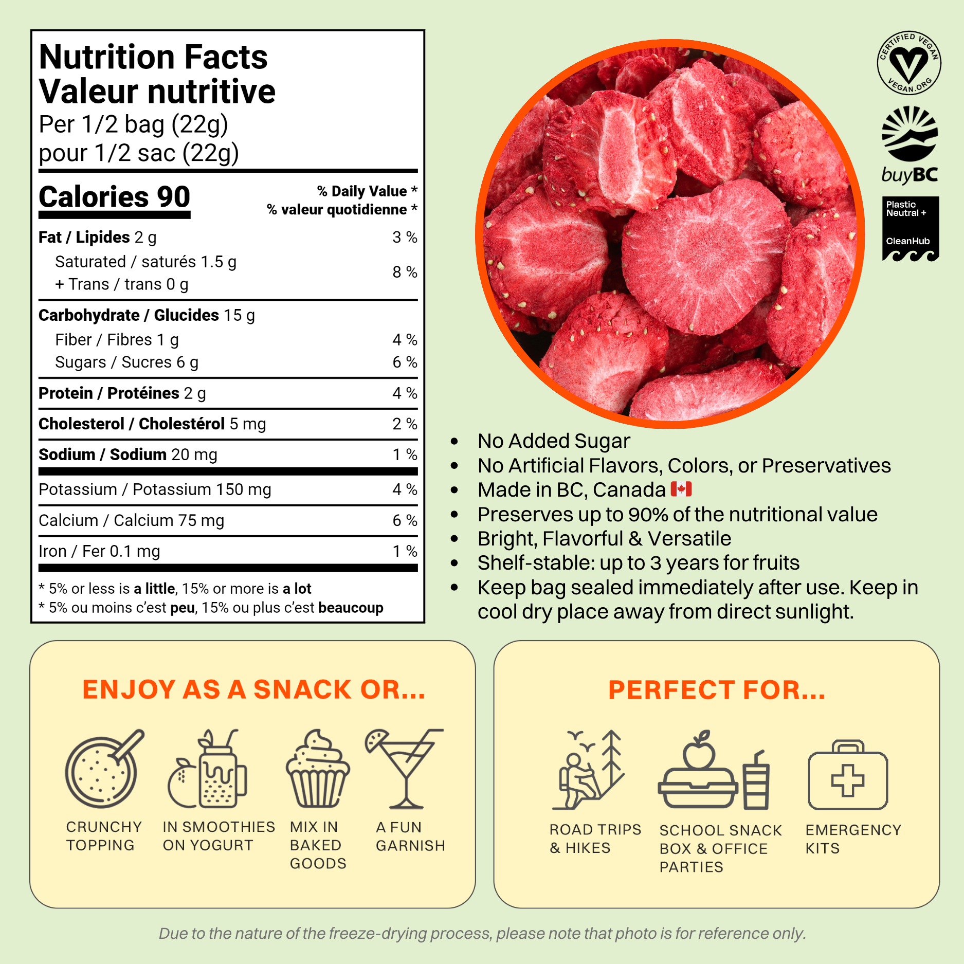 OHME! Freeze-Dried Sliced Strawberries 46g