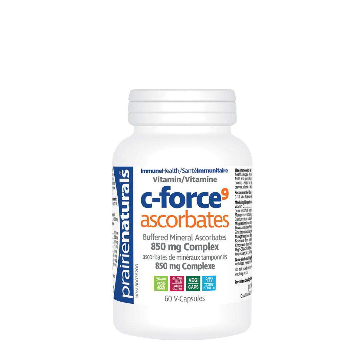 Prairie Naturals - C-Force9 Ascorbates - Buffered Mineral Complex - 60caps
