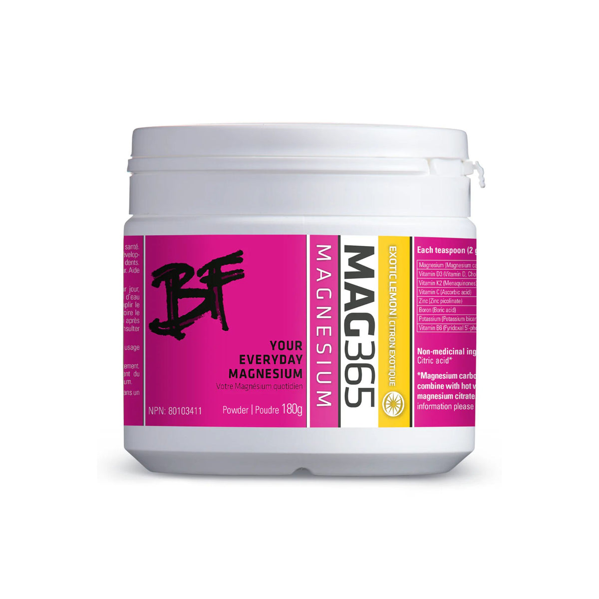 MAG365 Bone Formula Magnesium Exotic Lemon 180g