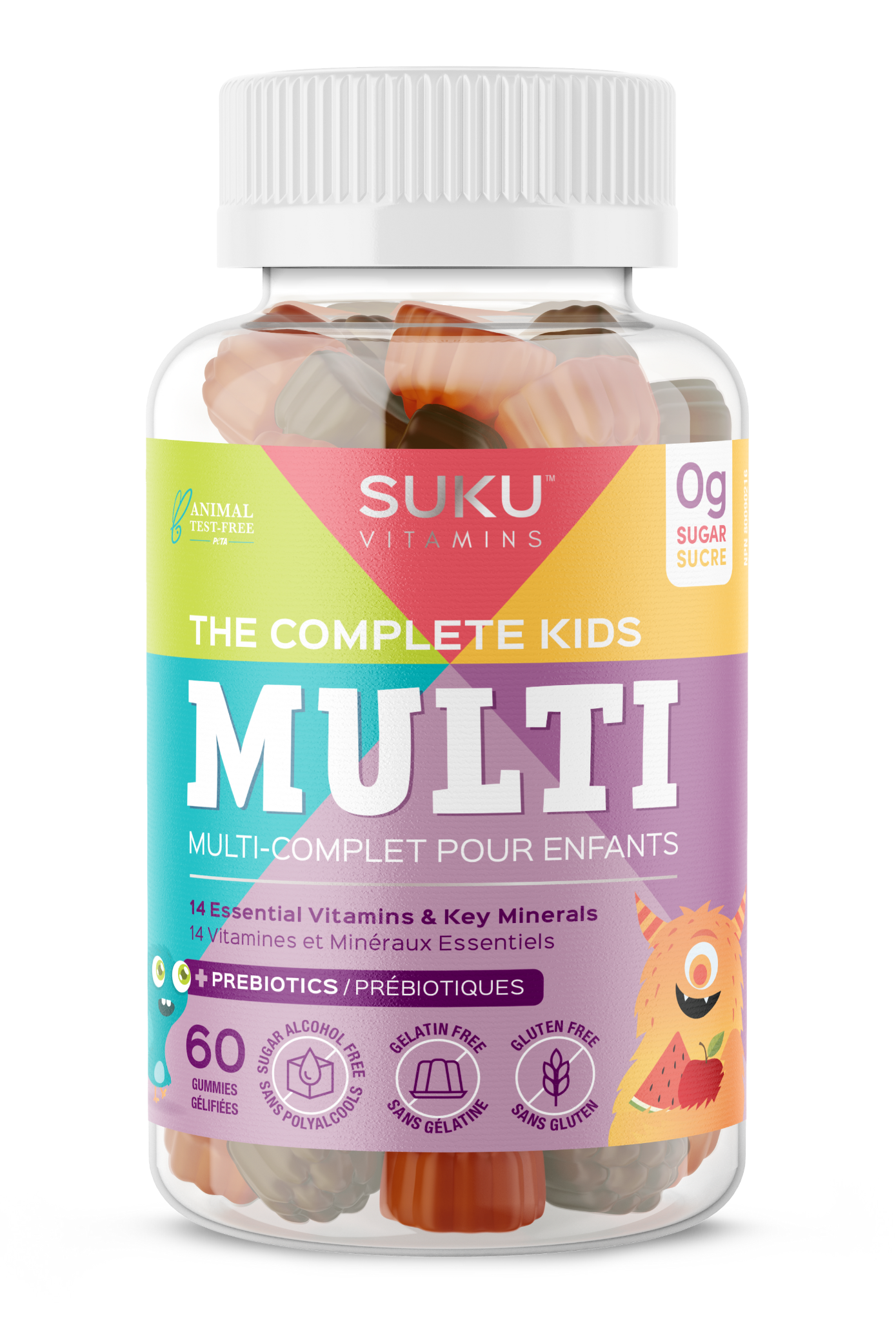 SUKU The Complete Kid&#39;s Multi + Prebiotics 60 Tropical Bonanza Gummies