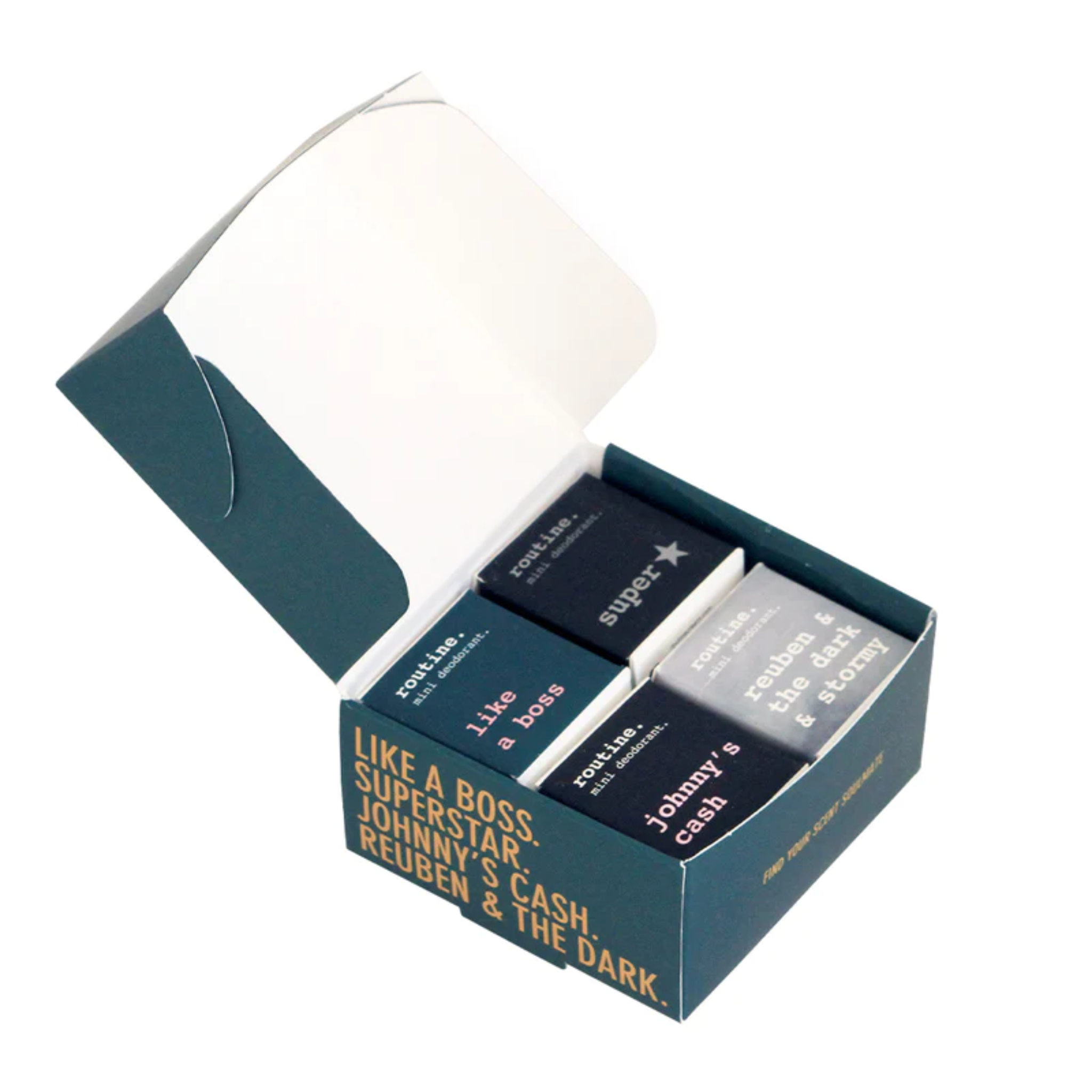 Routine Deep, Dark and  Woods 4 Mini Deodorant Kit