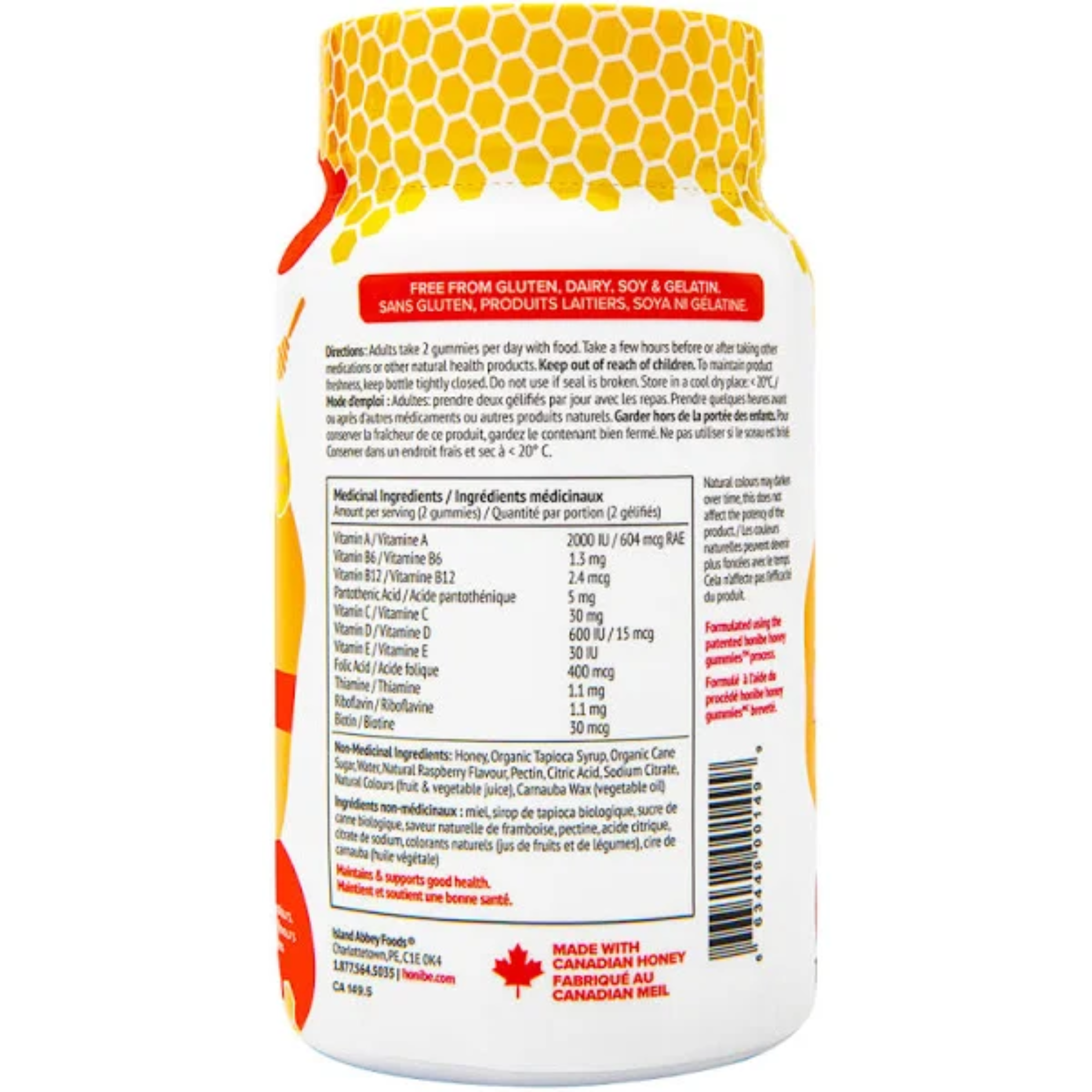 Honibe Complete Adult Multi 70 Natural Raspberry Gummies