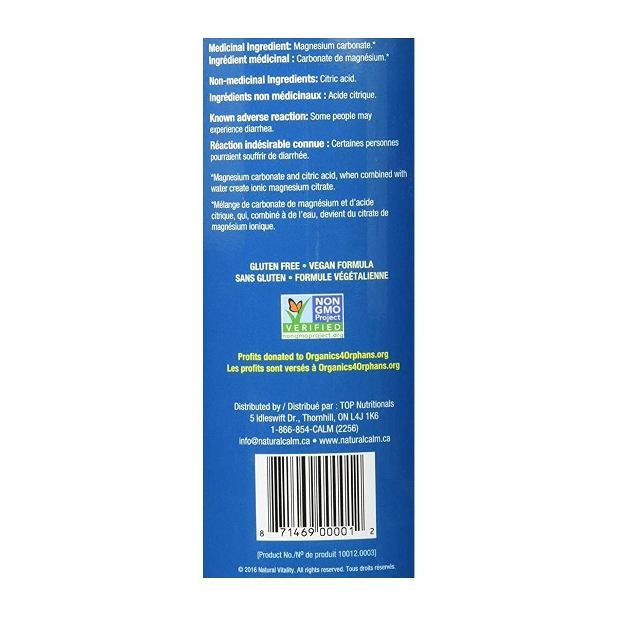 Natural Calm Magnesium Citrate Powder Original Unflavoured 8oz