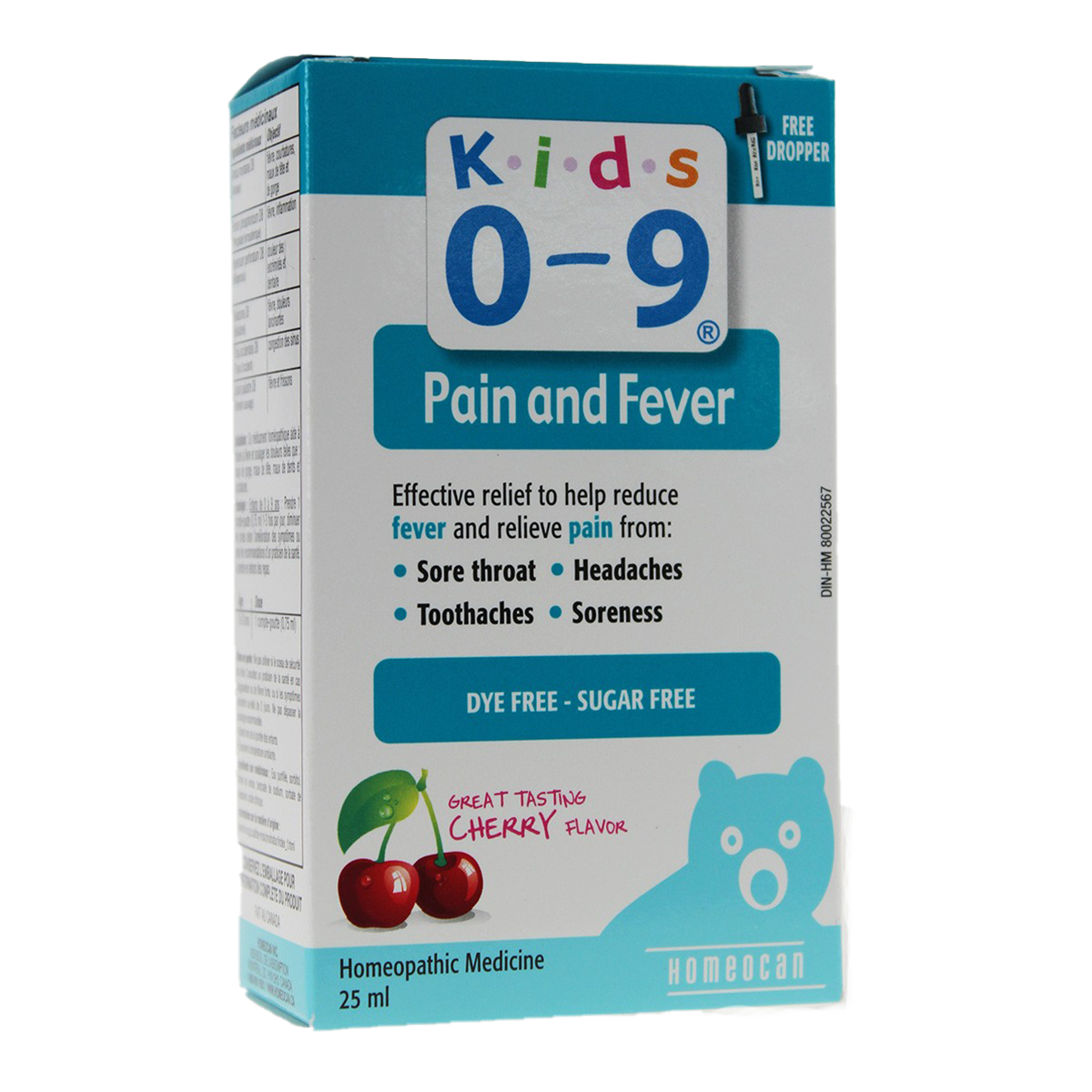 Homeocan Kids 0-9 Pain and Fever Oral Homeopathic Medicine Cherry 25 ml