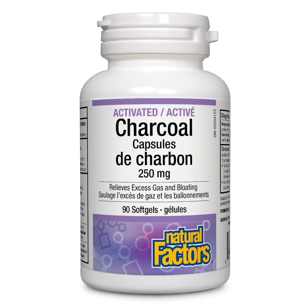 Natural Factors Activated Charcoal 250mg 90 softgels