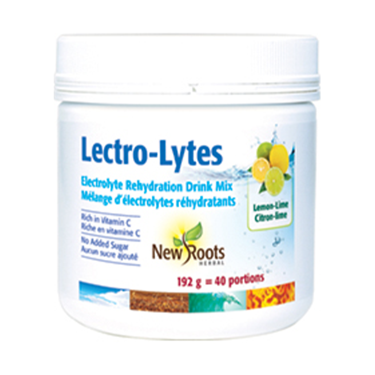 New Roots Lectro-lytes Electrolyte Rehydration Drink Mix Lemon Lime 168g