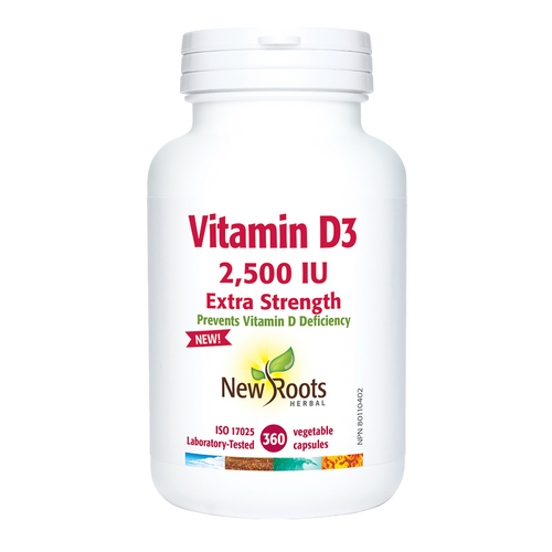 New Roots Vitamin D3 2,500IU Extra Strength 180 vcaps