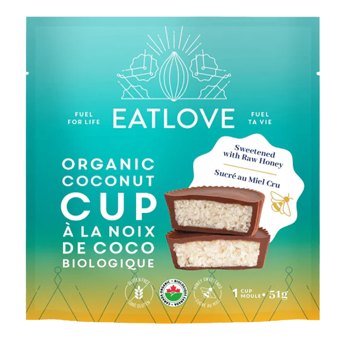 EatLove Organic Chocolate Coconut Cup 51g