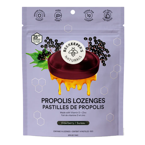 Beekeeper's Naturals Propolis Lozenges Elderberry 14 Lozenges 50g
