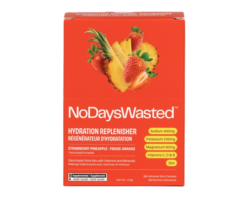 No Days Wasted Hydration Replenisher Electrolyte Mix Strawberry Pineapple 15x8g